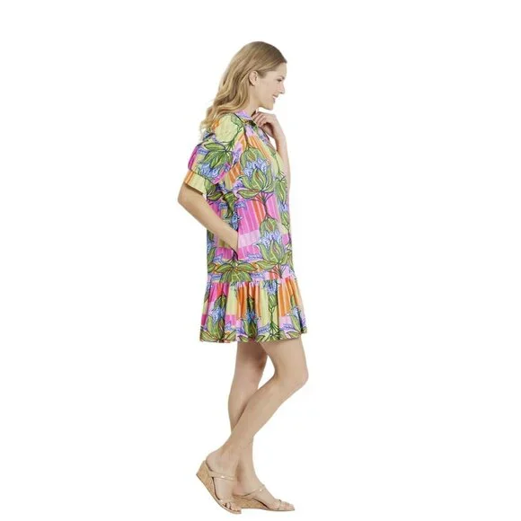 Jude Connally Tierney Mini Dress Women's Medium Lotus Print NEW W/TAGS $248 - Picture 10 of 11